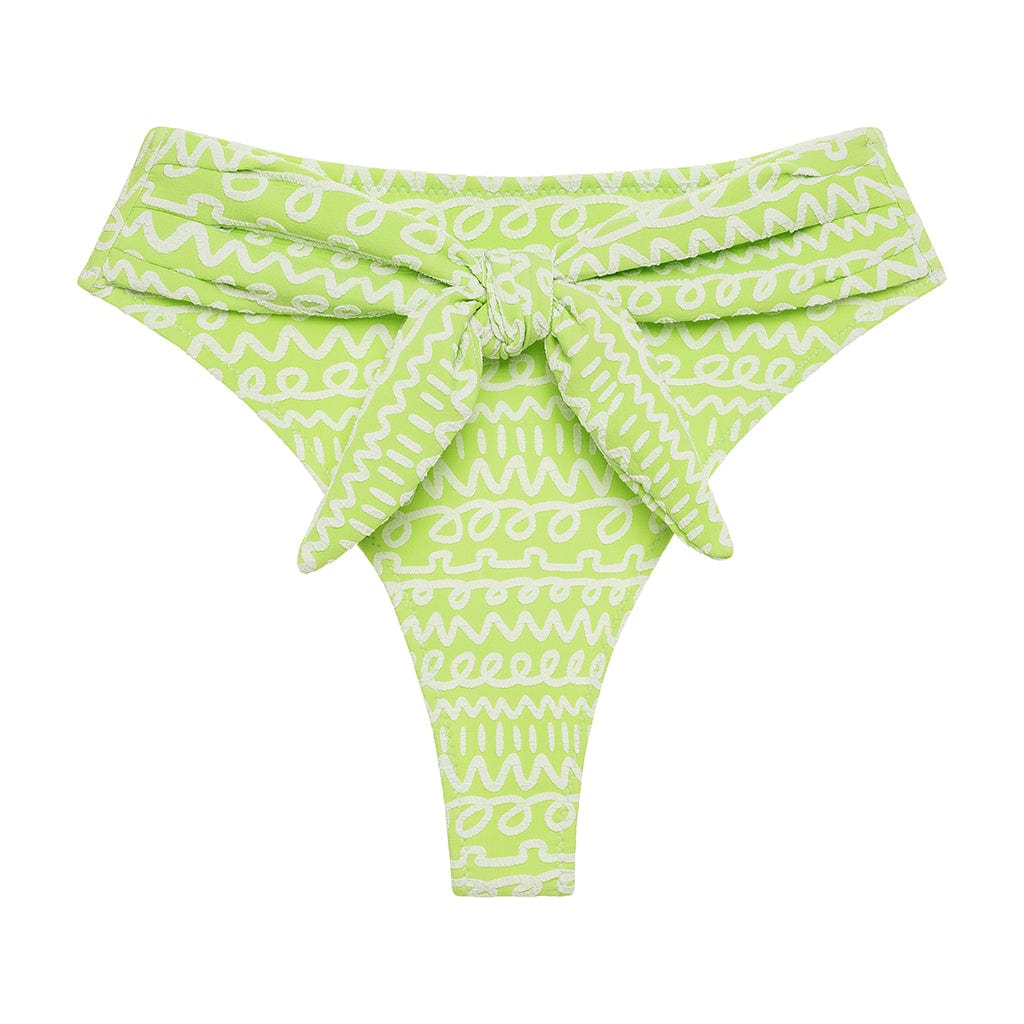 Shimmer Thong Bikini Bottom in Lime Splice