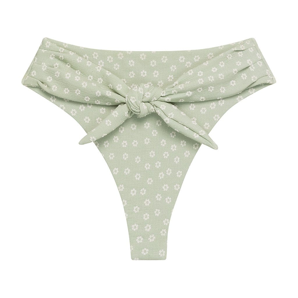 Mint Green Shimmer High Cut Bikini Bottoms - HY BRASIL