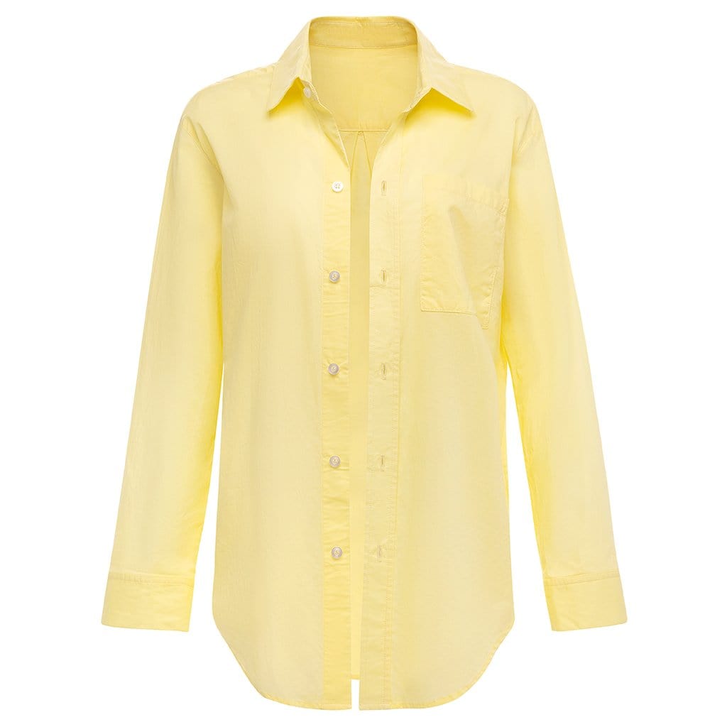 Yellow dress hot sale shirt women's