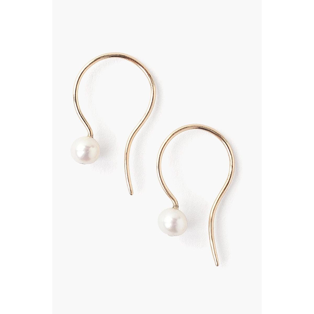 14k White Pearl Drop Earrings