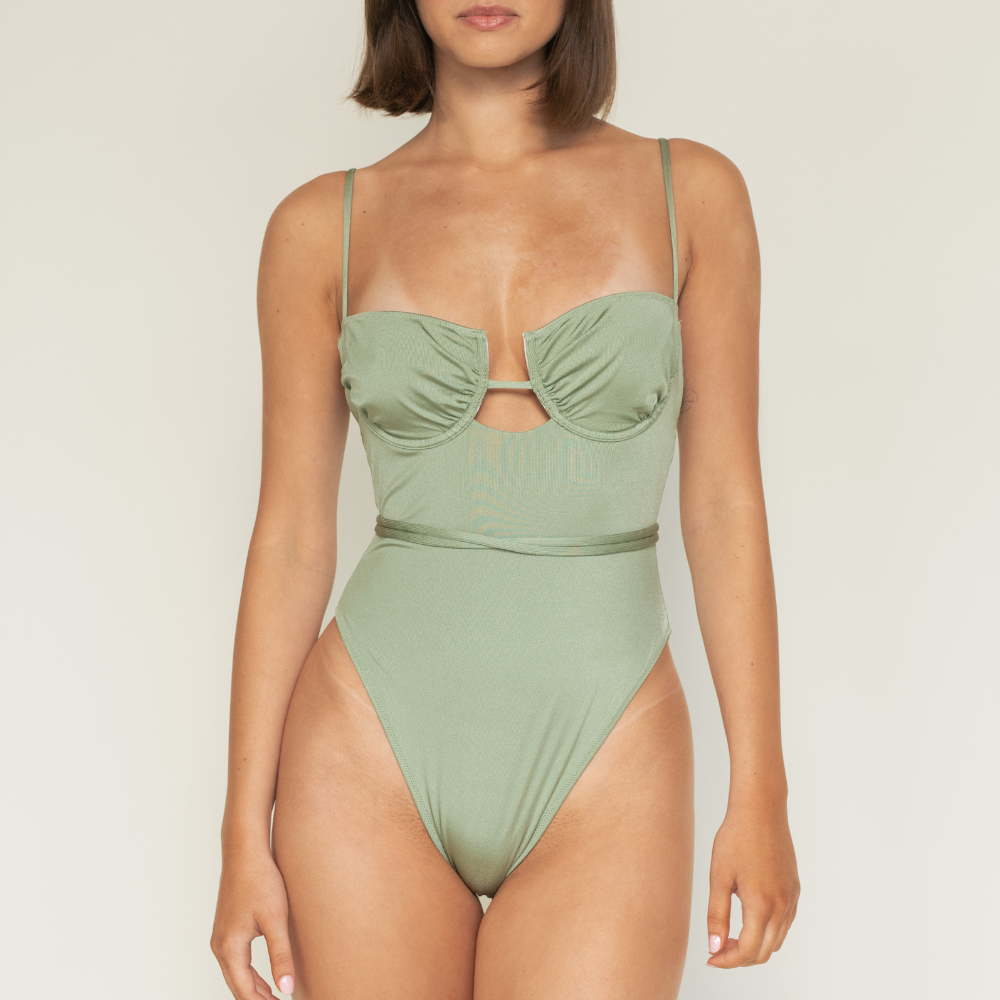 Sample Sage Green Rib Simone One-Piece