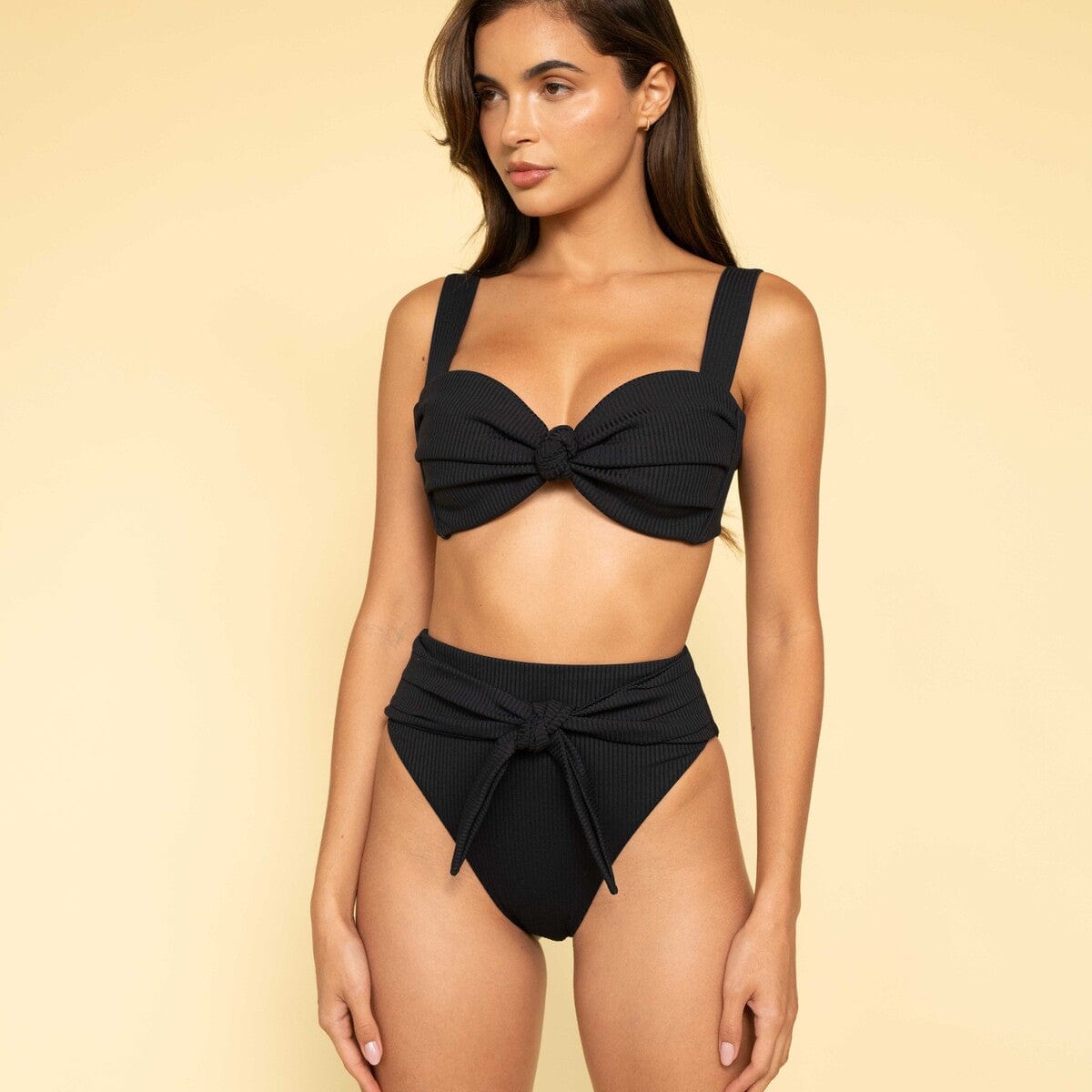 Shops black tie up bikini