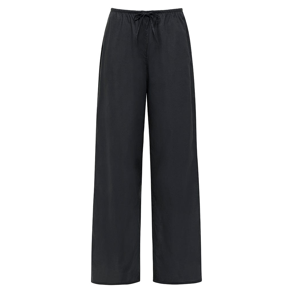 Charcoal Drawstring Wide Leg Pant