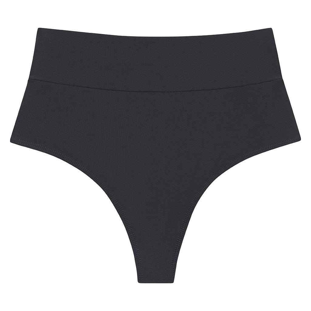 Charcoal Added Coverage High Rise Bikini Bottom