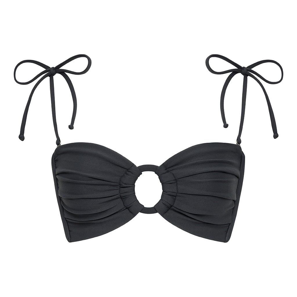 Charcoal Tori Ties Bandeau Bikini Top