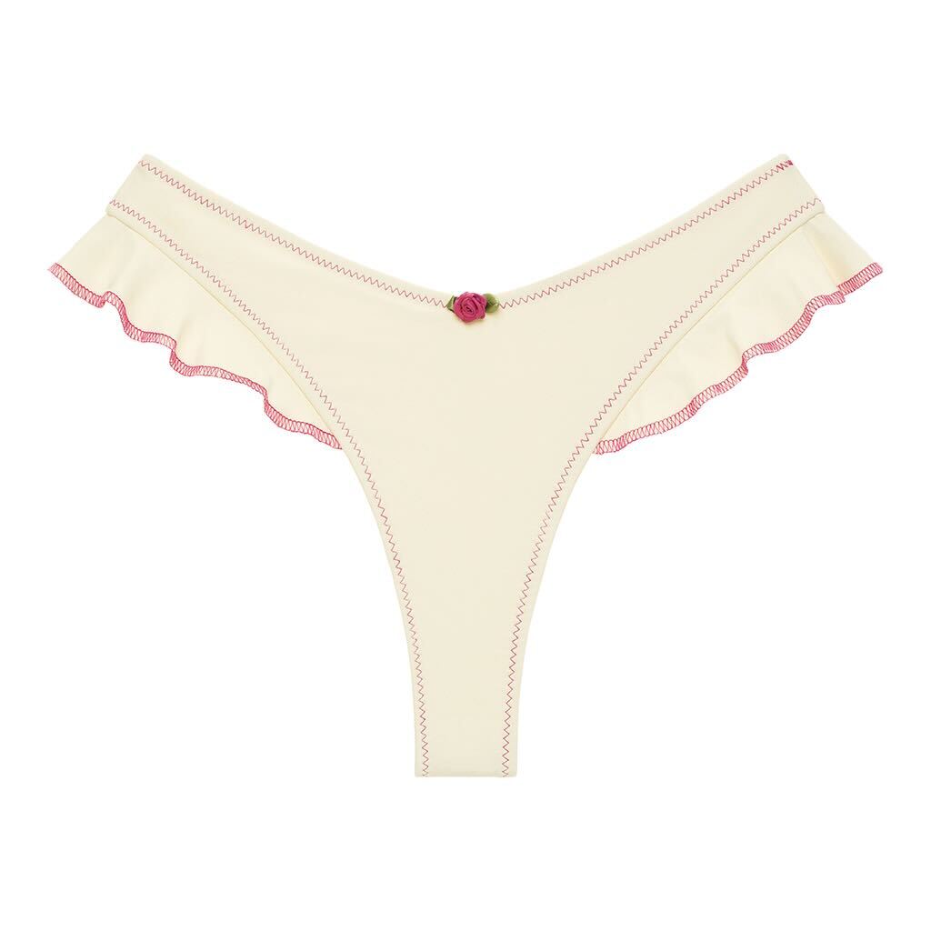 Cream Raspberry Kelly Bikini Bottom