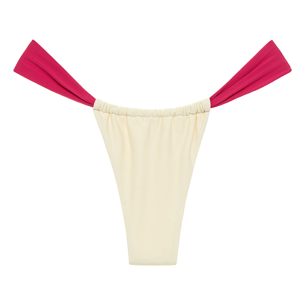 Cream Raspberry Binded Sandra Bikini Bottom