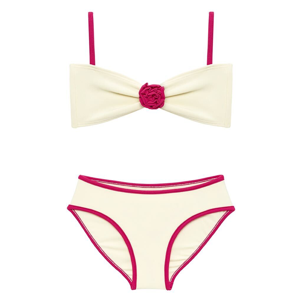 Cream Raspberry Binded Mini Rosa x Lulu Bikini Set