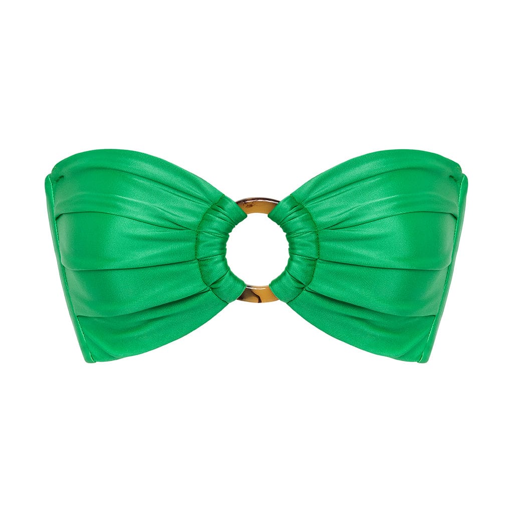 Emerald Shimmer Tori Ties Bandeau Bikini Top