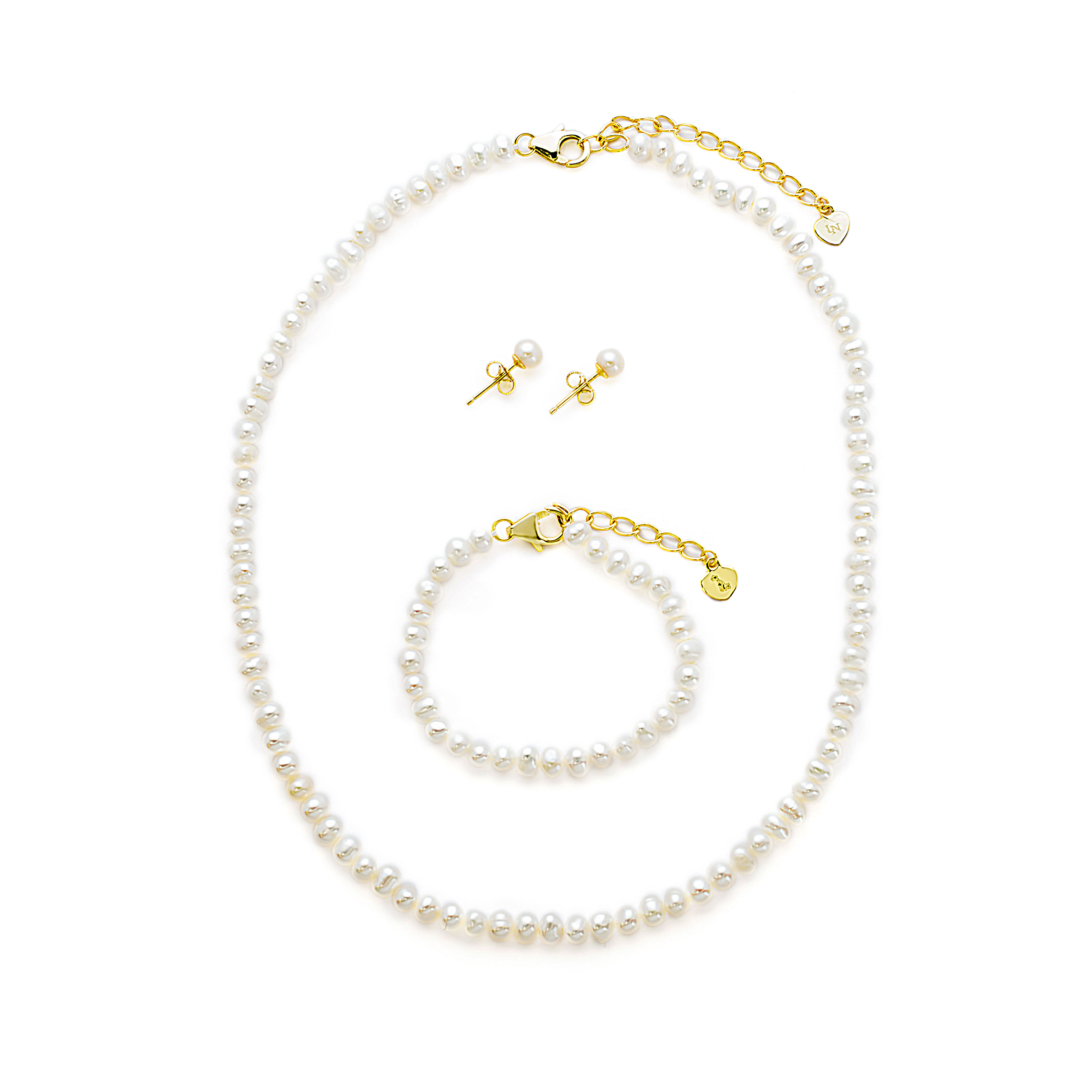 Freshwater Pearl Set - Necklace, Bracelet, Earrings