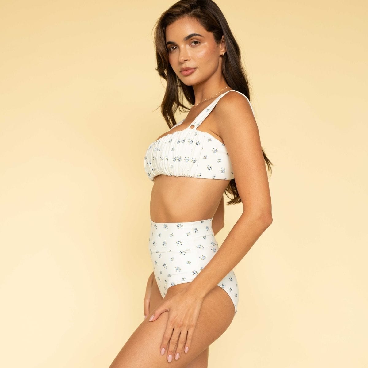 Heidi Floral Full Coverage High Rise Bikini Bottom