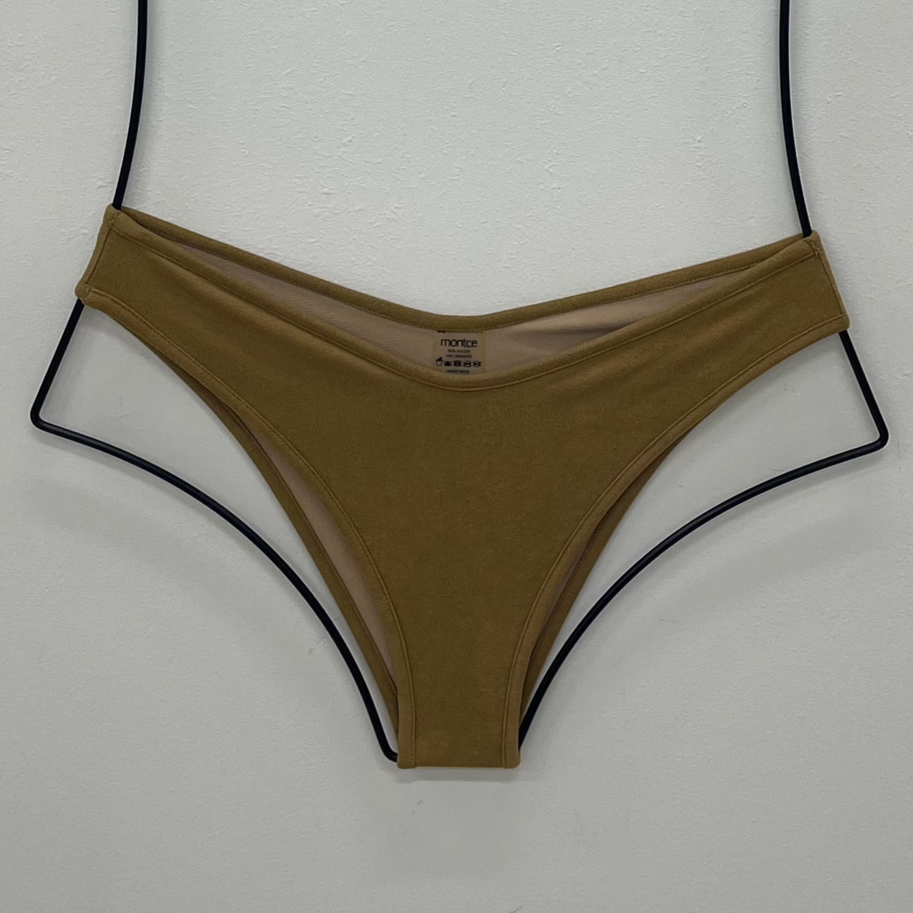 Tan Suede Lulu (Zig Zag Stitch) Bikini Bottom