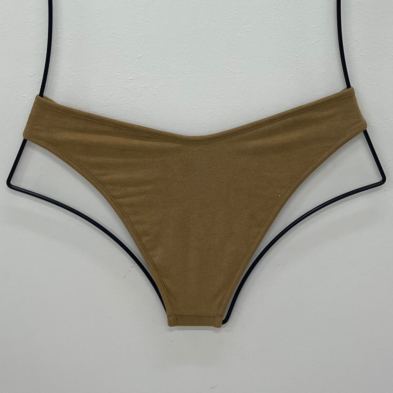 Tan Suede Lulu (Zig Zag Stitch) Bikini Bottom