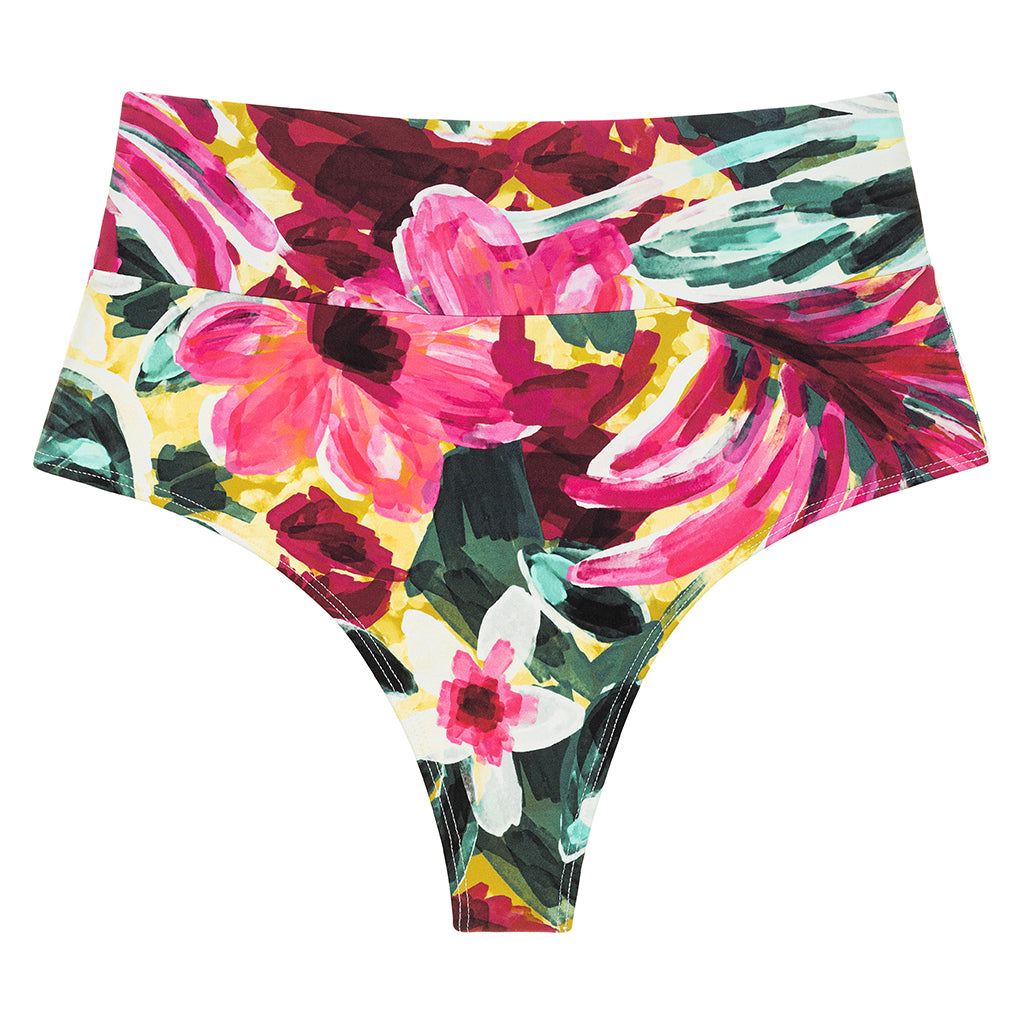 Isla Floral Added Coverage High Rise Bikini Bottom