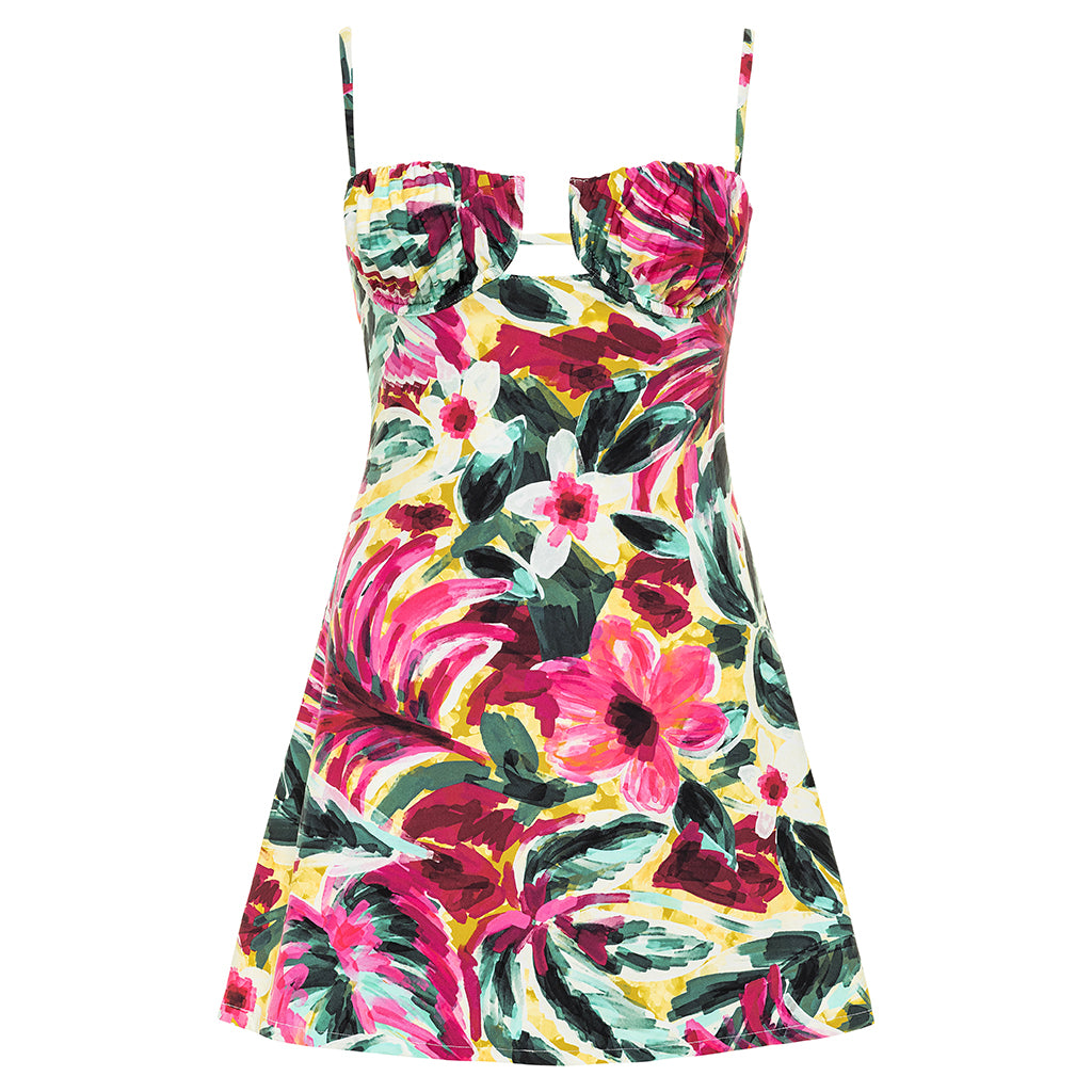 Isla Floral Petal Short Slip Dress