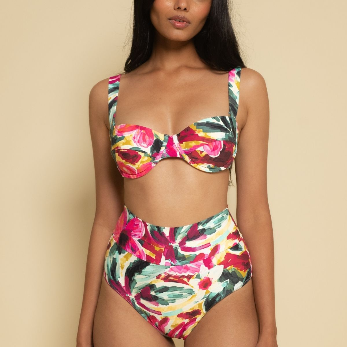 Isla Floral Full Coverage High Rise Bikini Bottom