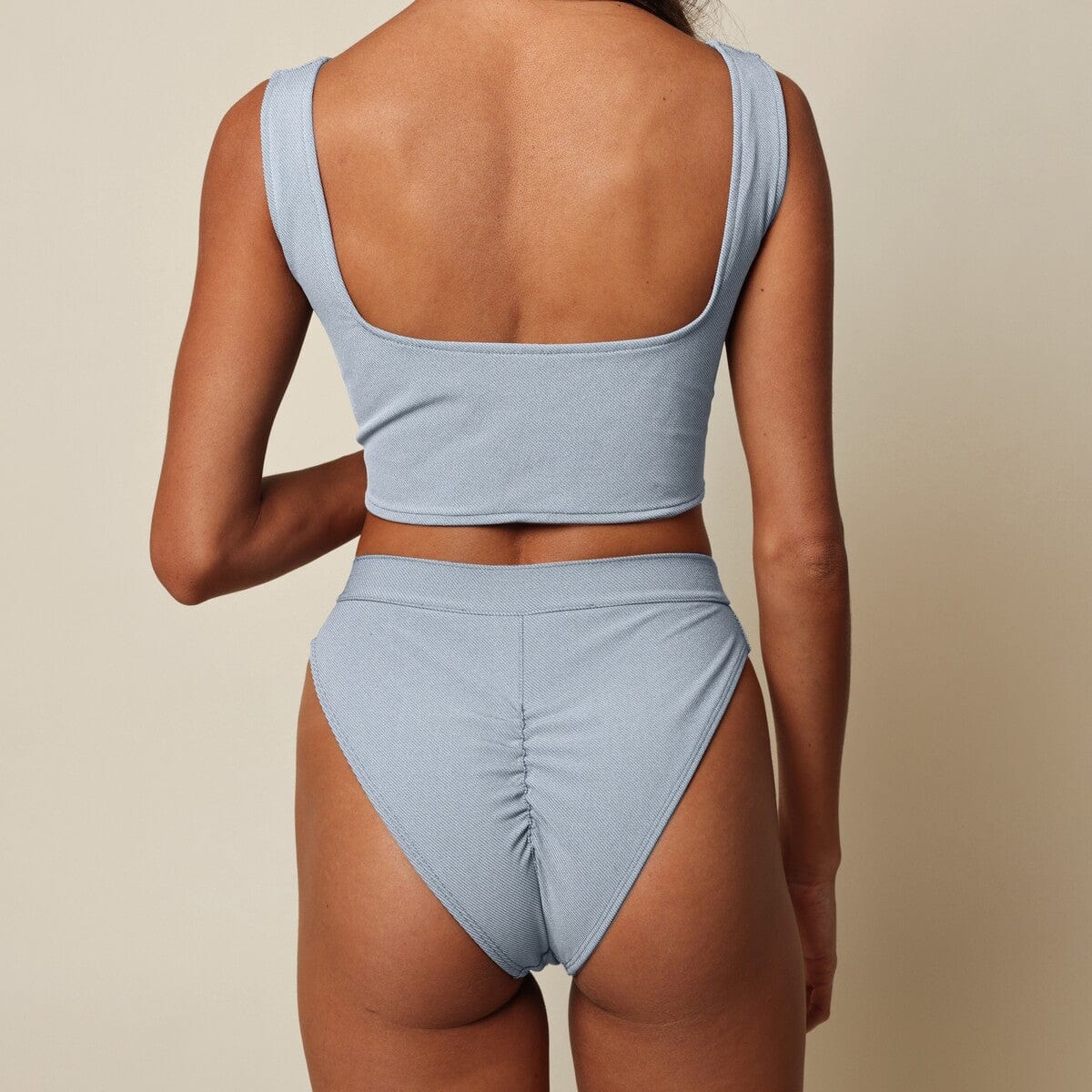 Light Denim Shortie Bikini Bottom