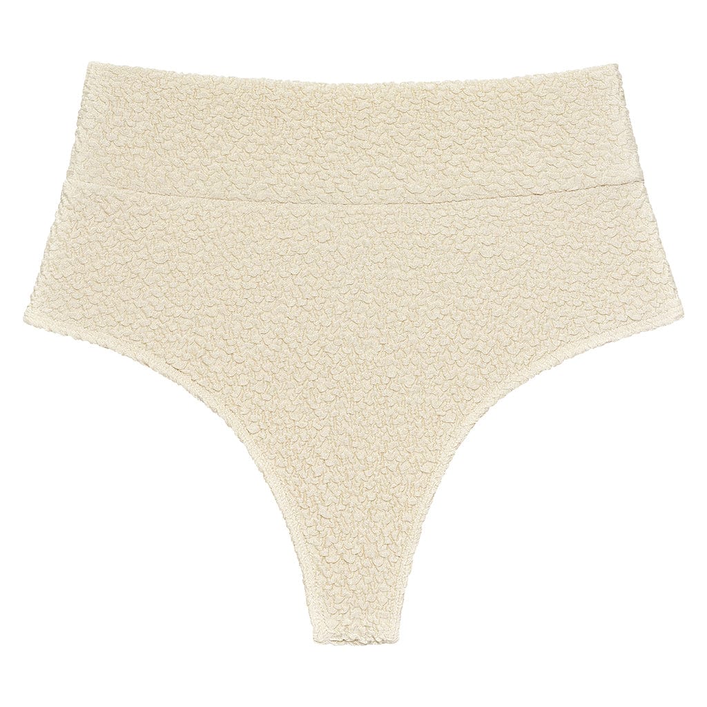 Oat Texture Full Coverage High Rise Bikini Bottom