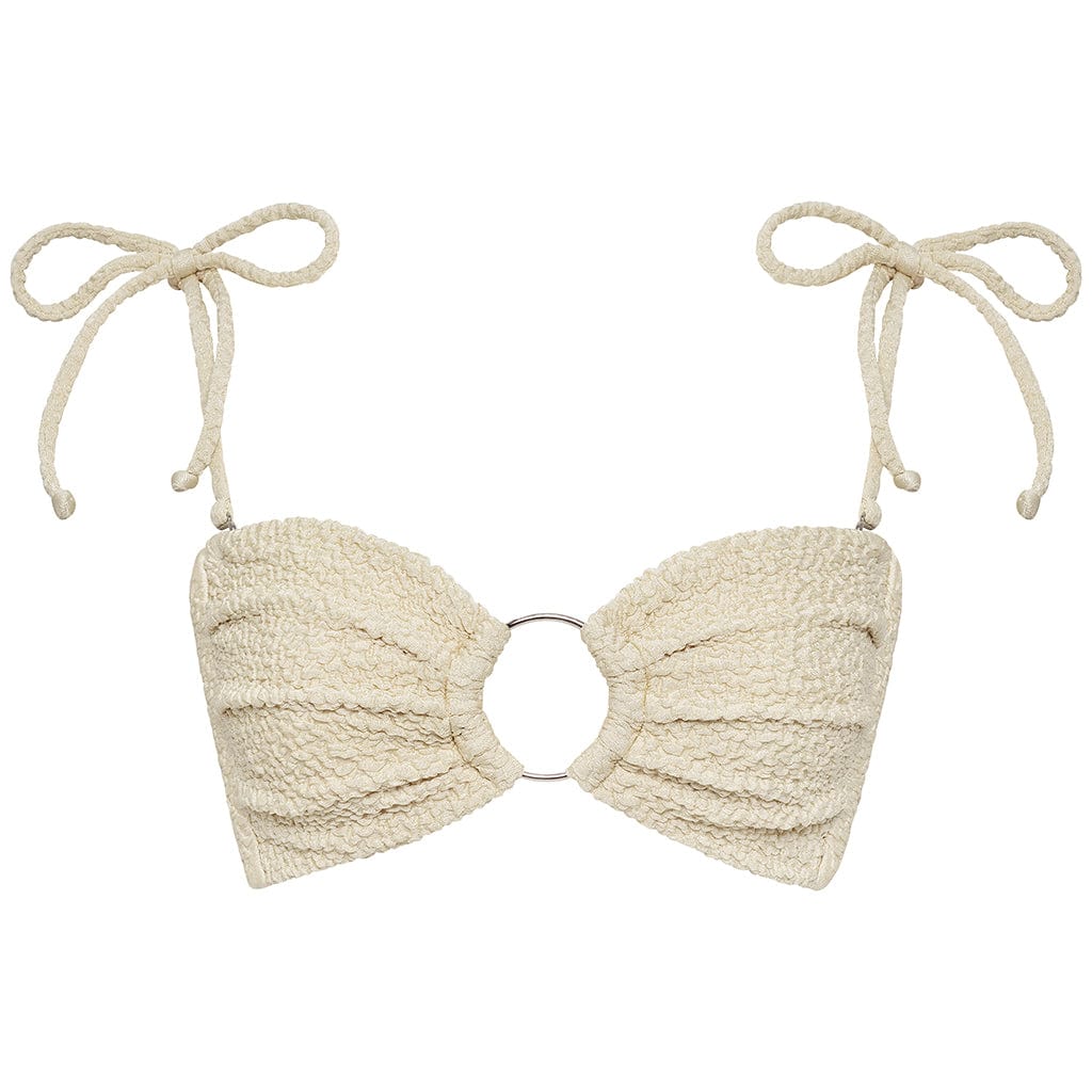 Oat Texture Tori Ties Bandeau Bikini Top