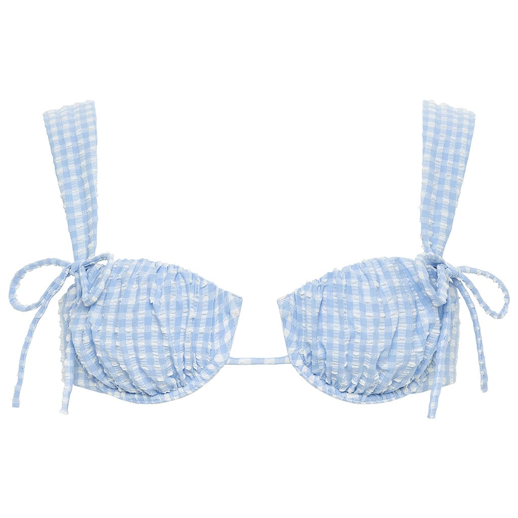 Peri Micro Gingham Petal (Wide Straps) Bikini Top