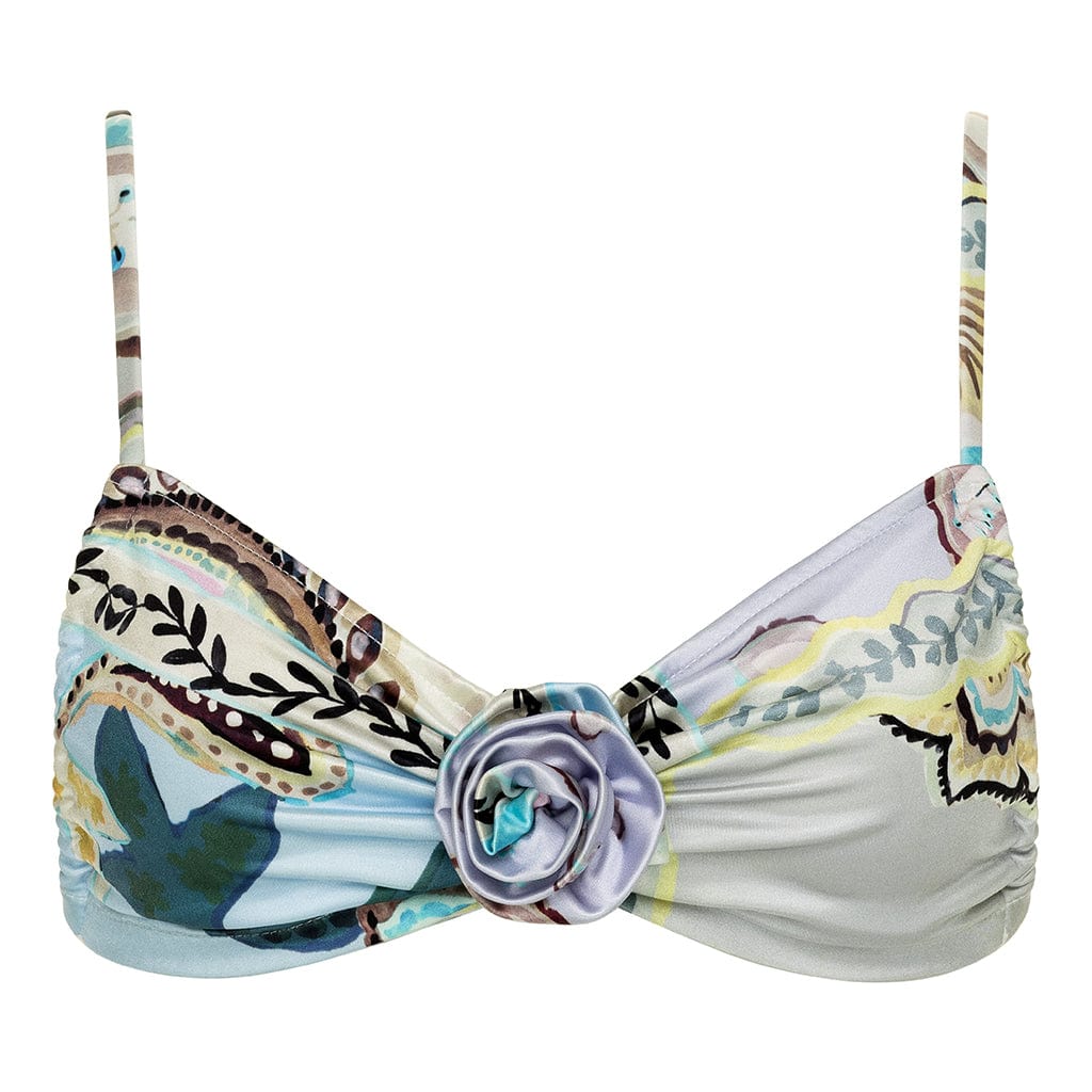 St. Barths Floral Devin Rosa Bikini Top