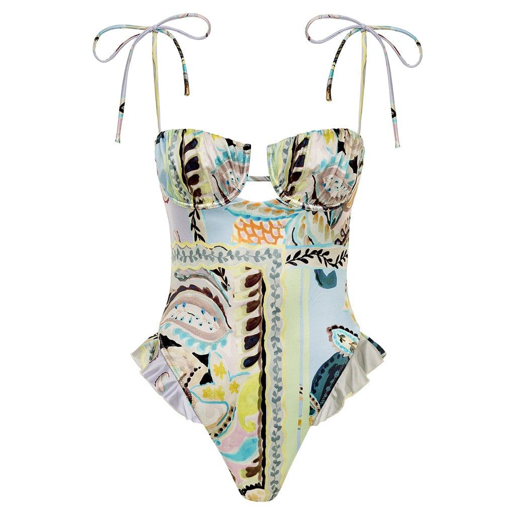 St. Barths Floral Petal Ruffle One-Piece