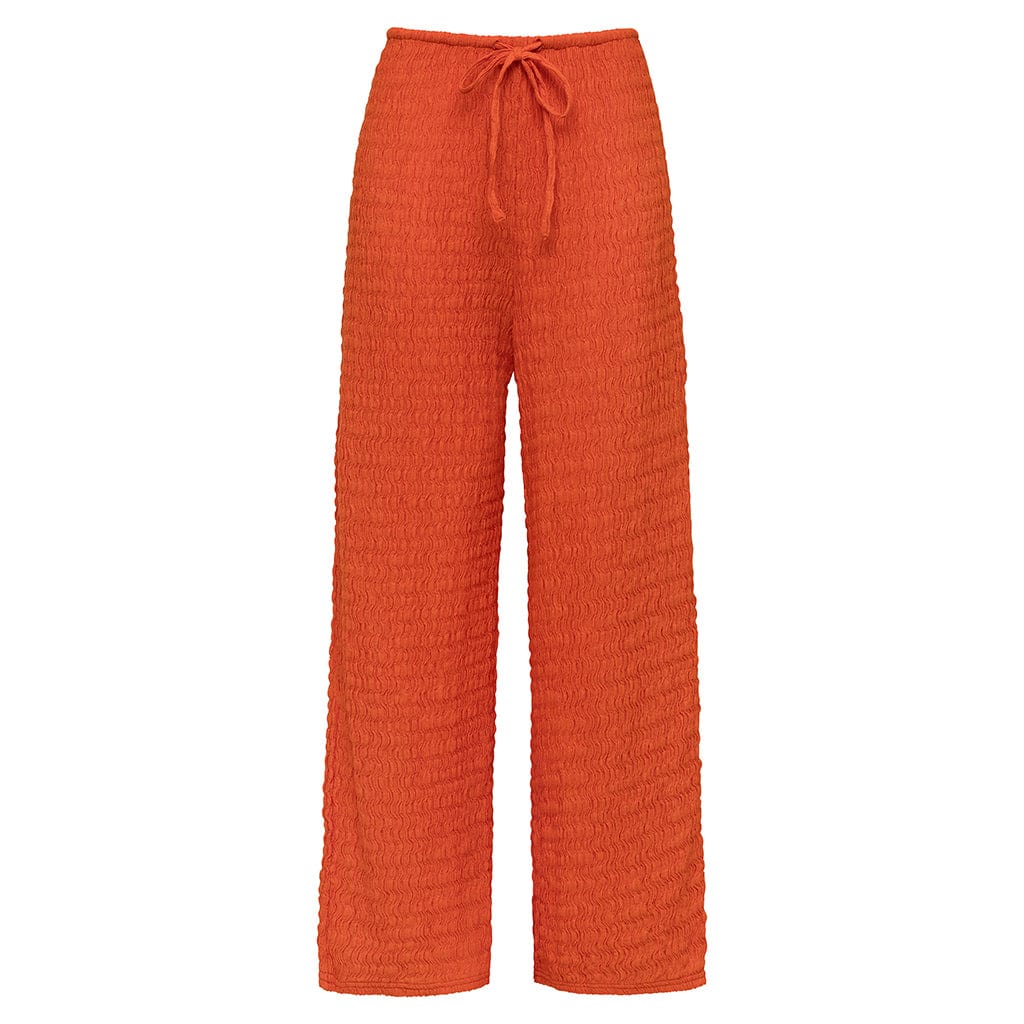 Tangerine Drawstring Wide Leg Pant