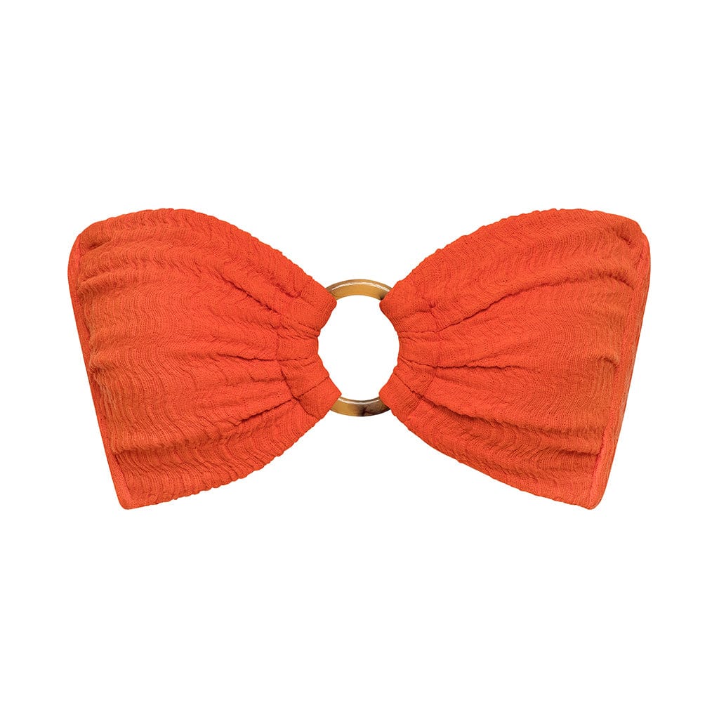 Tangerine Tori Ties Bandeau Bikini Top