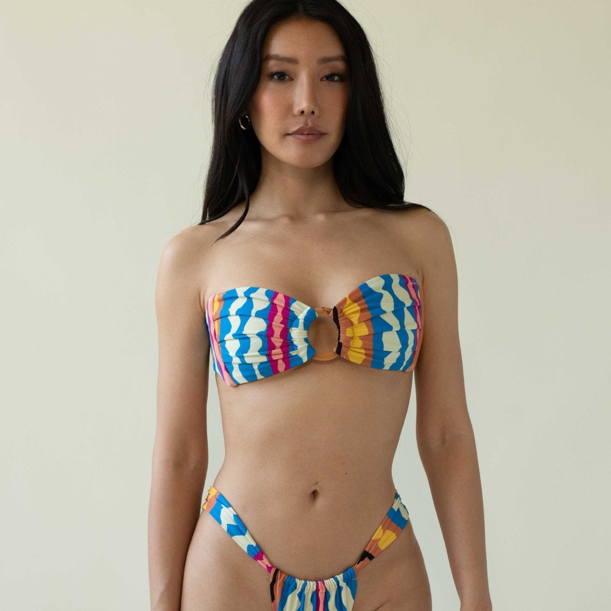 Abstract Tori Ties Bandeau Bikini Top