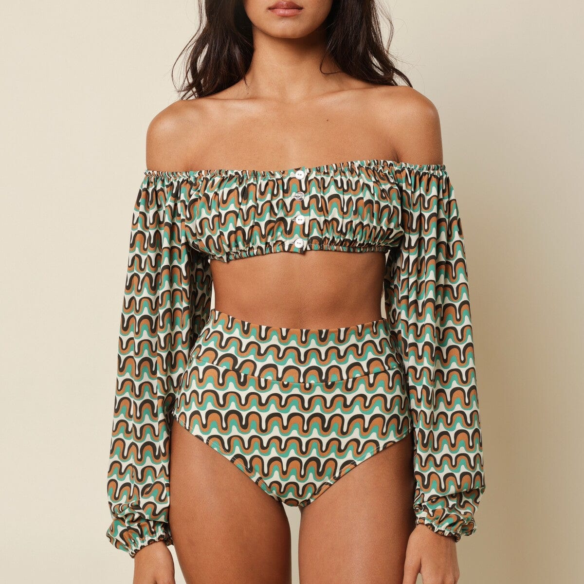 Groovy Added Coverage High Rise Bikini Bottom