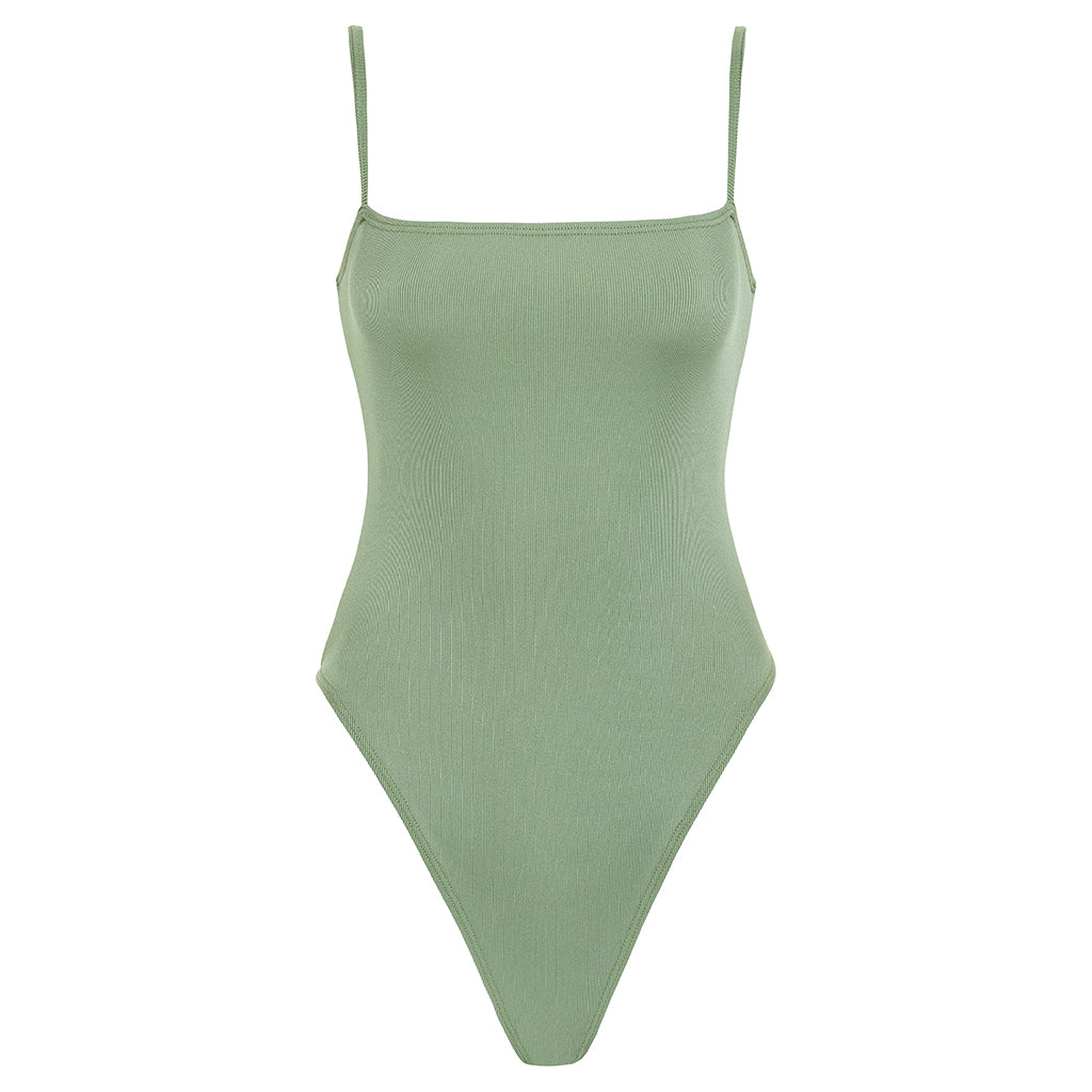 Damage Sage Green Rib Jacelyn One-Piece 5