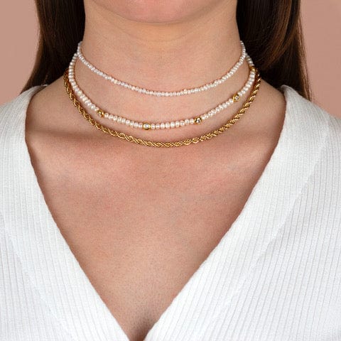 Small Pearl Choker, Dainty Gold Beaded Wedding Pearl Necklace, Delicate  White Pearl Jewelry, Pearl Choker, Thin Gold Choker - Etsy